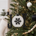 12" Chunky Wood Ornament - Joy | Black and White