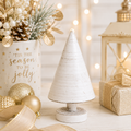 9" Wood Cutout on Stand - Christmas Tree | White