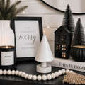 6" Wood Cutout on Stand - Christmas Tree | White
