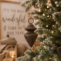 5" Wood Spindle Cutout Ornament - Brown