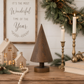 9" Wood Cutout on Stand - Christmas Tree | Brown