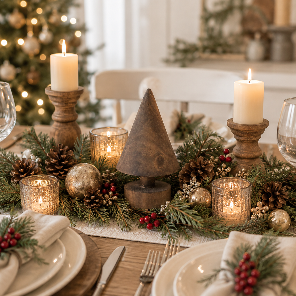 5.5" Wood Cutout on Stand - Christmas Tree | Brown