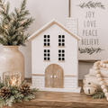 15" Wood Cutout - House | White and Natural | Believe In Kindness Collection