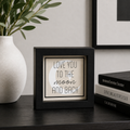 5" Reversible Wood Frame Sign - Moon/Love You | Neutral Mod Collection
