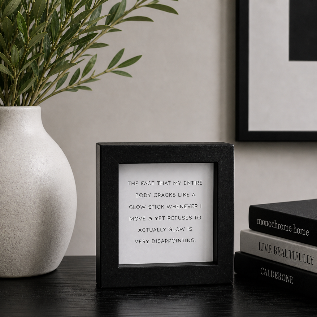 5" Wood Frame Sign - Glow Stick | White and Black
