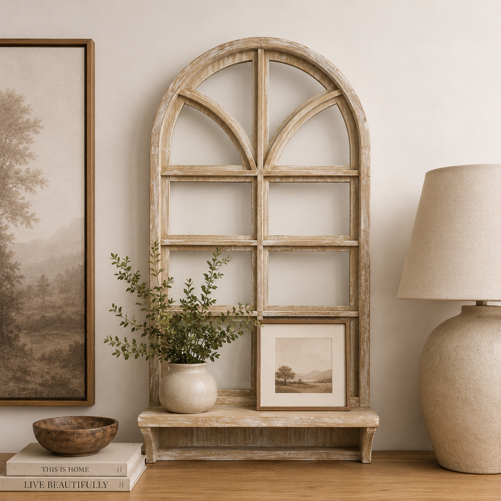 36" Wood Frame with Shelf - Window | Natural