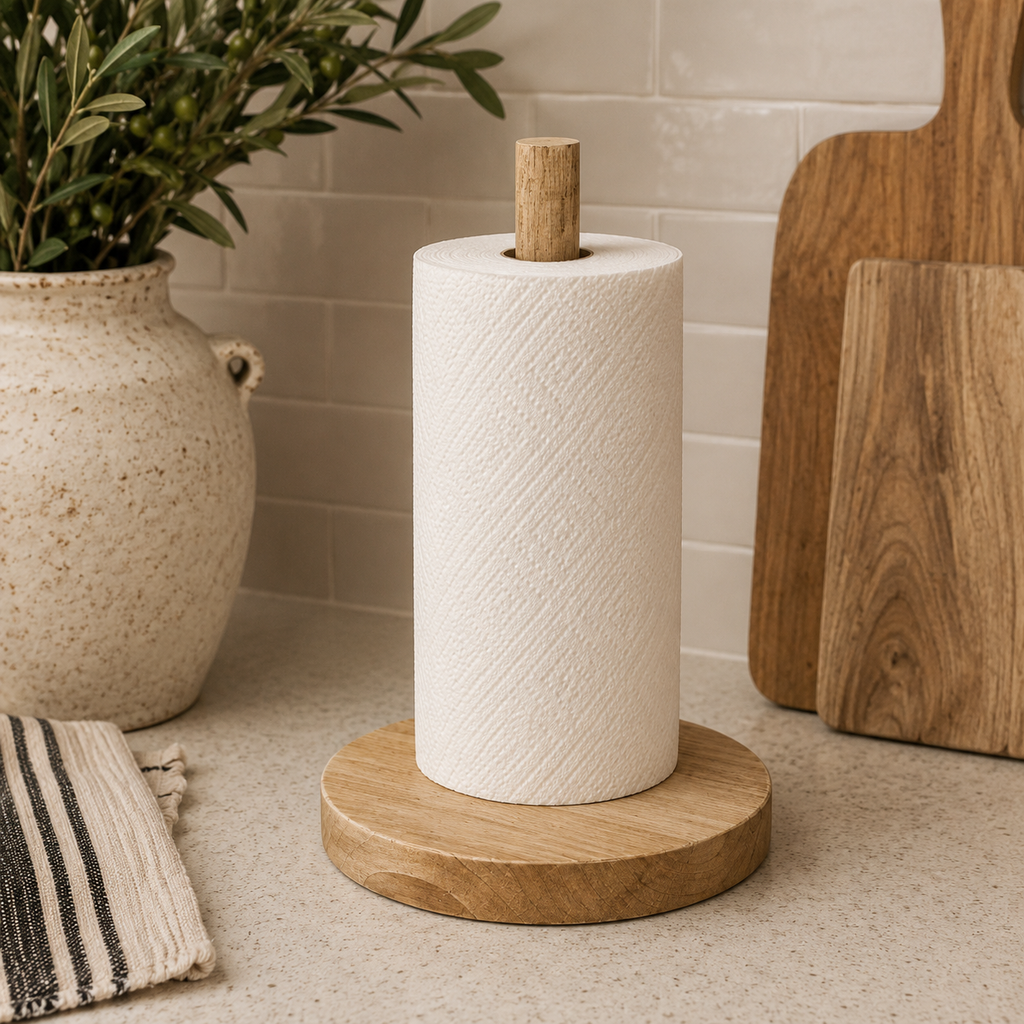 13" Wood Paper Towel Holder - Natural