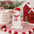 5" Wood Cutout on Stand - Snow Woman | Multicolor