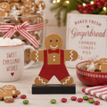5" Wood Cutout on Base - Gingerbread Boy | Multicolor