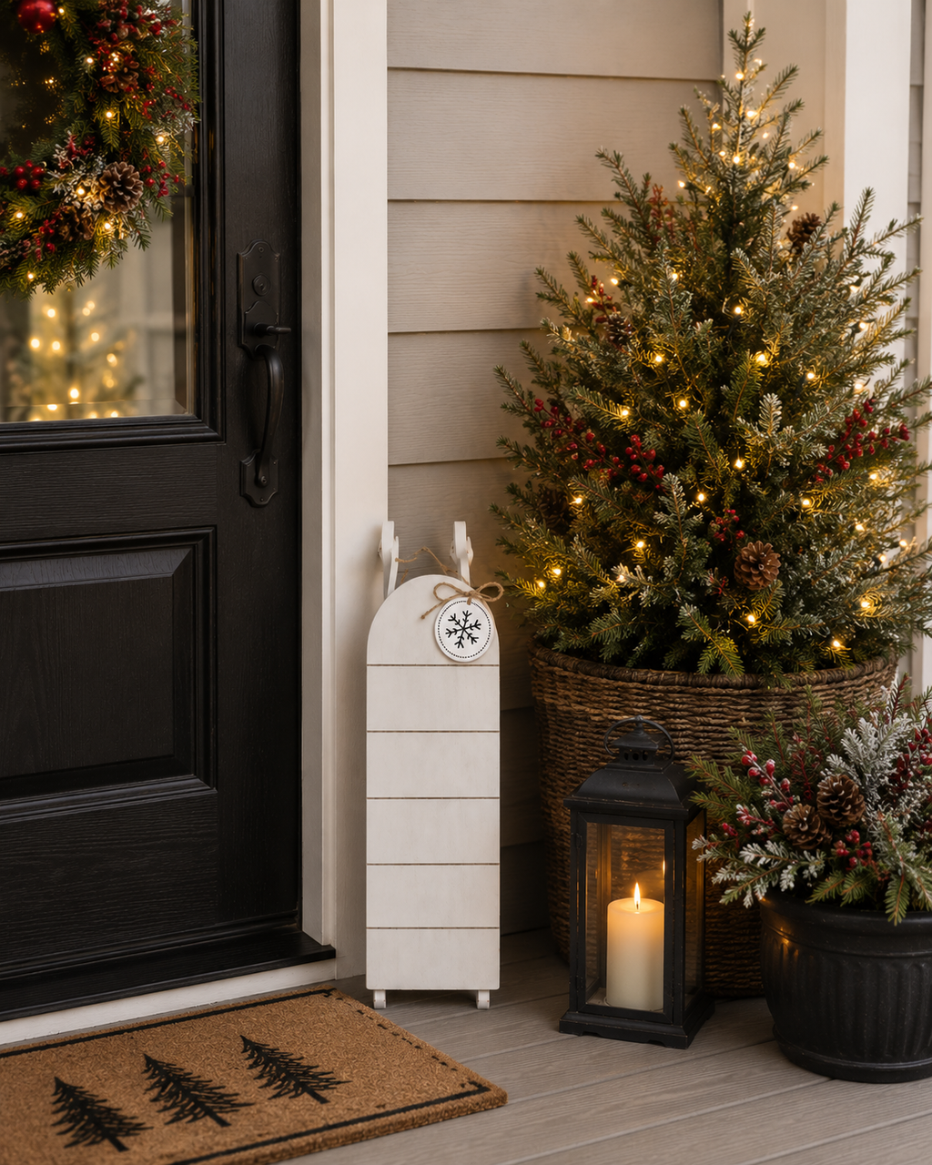 24" Wood Cutout - Sled | White and Black