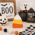 5" Reversible Wood Cutout - Candy Corn | Multicolor | Pumpkins and Sweets Collection