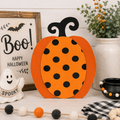13" Reversible Wood Cutout - Pumpkin | Orange and Black | Pumpkins and Sweets Collection
