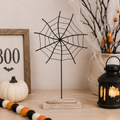 15" Metal Cutout on Stand - Spider Web | Black | Sweet and Spooky Collection