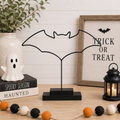 12" Metal Cutout on Stand - Bat | Black