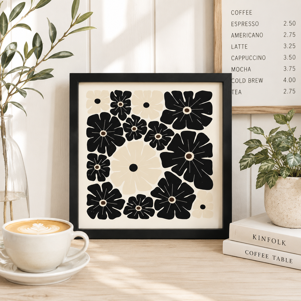 13" Reversible Wood Frame Sign - Flower | Multicolor