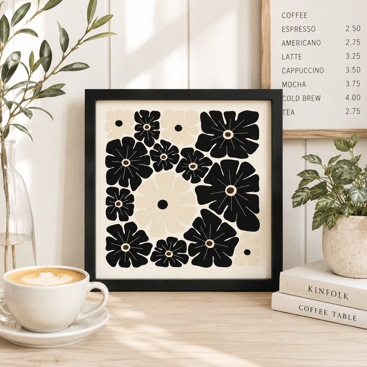13" Reversible Wood Frame Sign - Flower | Multicolor