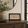 7" x 4" Reversible Wood Frame Sign - Key/Love Us | Multicolor | You and Me Collection