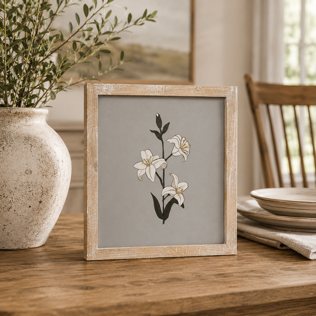11" x 13" Reversible Wood Frame Sign - Lily | Multicolor