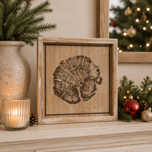 10" Reversible Wood Frame Sign - Candy/Wood | Natural and White