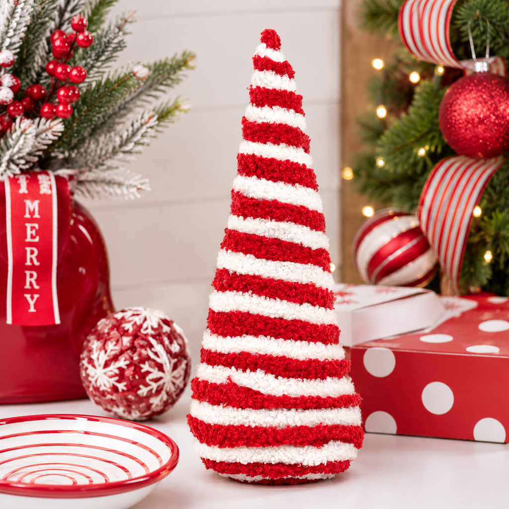 12" Yarn Tree - Red and White