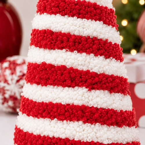 12" Yarn Tree - Red and White