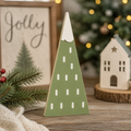 14" Reversible Chunky Wood Tree - Green and White