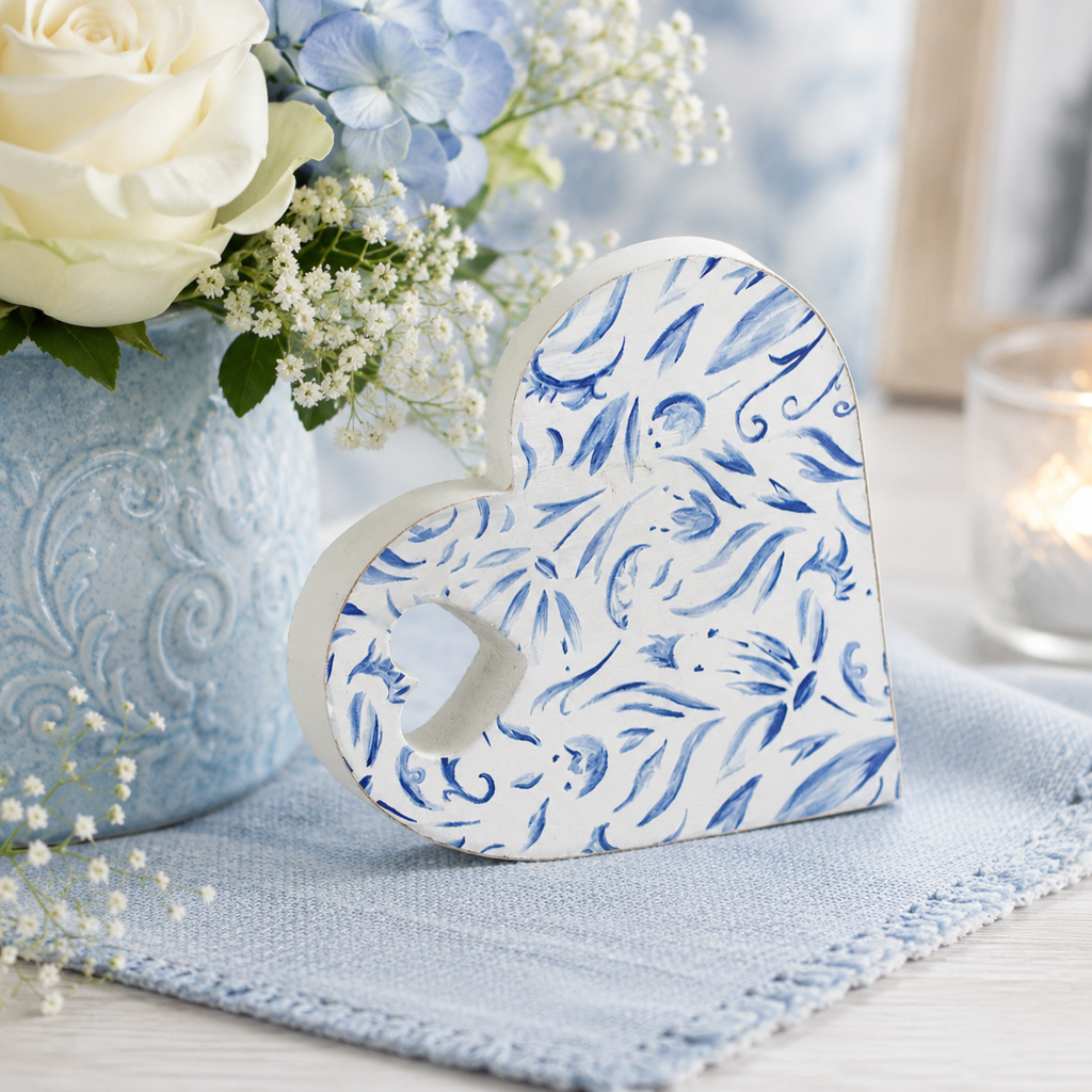 4" Reversible Wood Heart Tabletop - A Piece Of My Heart Lives In Heaven | Multicolor | Remember When Collection