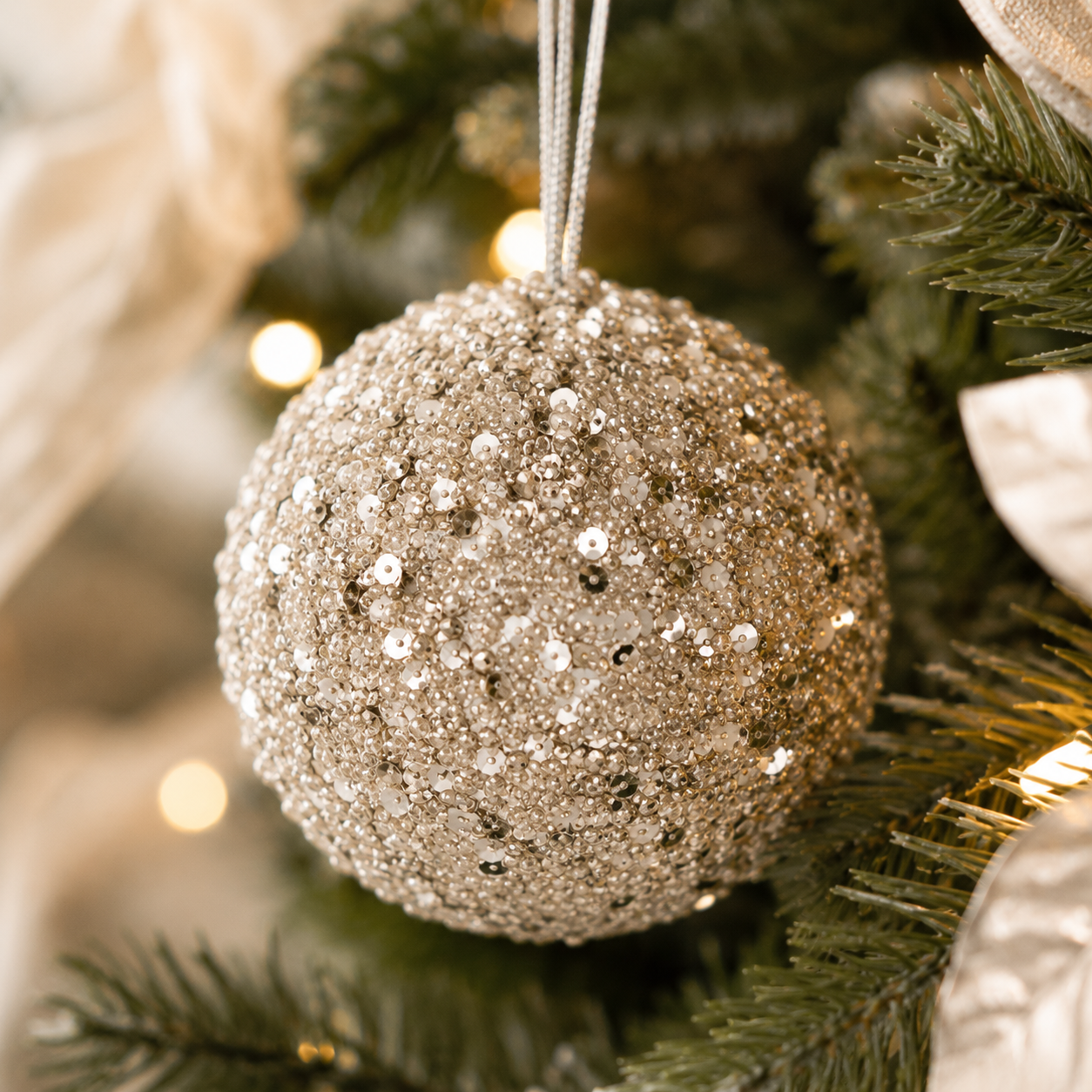 3" Jewel Ball Ornament - Champagne | Believe In Kindness Collection