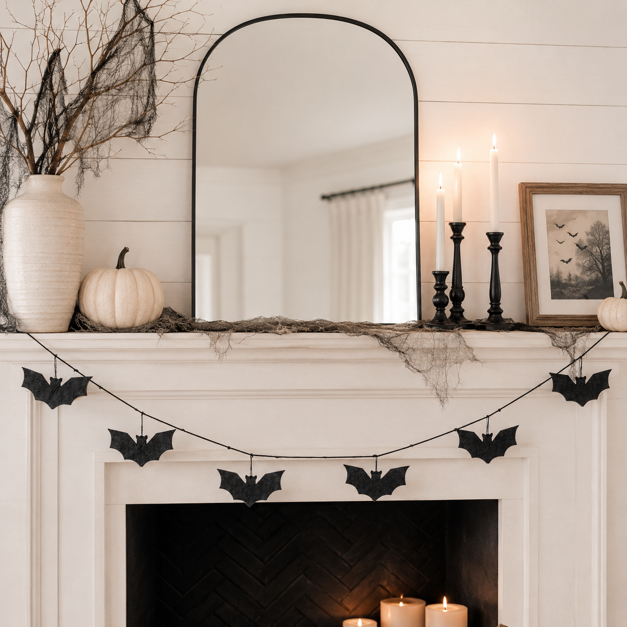 65" Felt Swag - Bats | Black