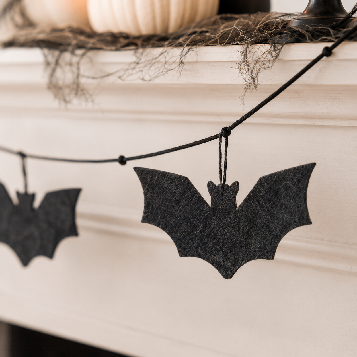 65" Felt Swag - Bats | Black
