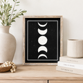 10" x 13" Reversible Wood Frame Sign - Moon/Plant | Multicolor