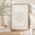 17" x 25" Reversible Wood Frame Sign - Beautiful/Life | White and Black | Herringbone Collection
