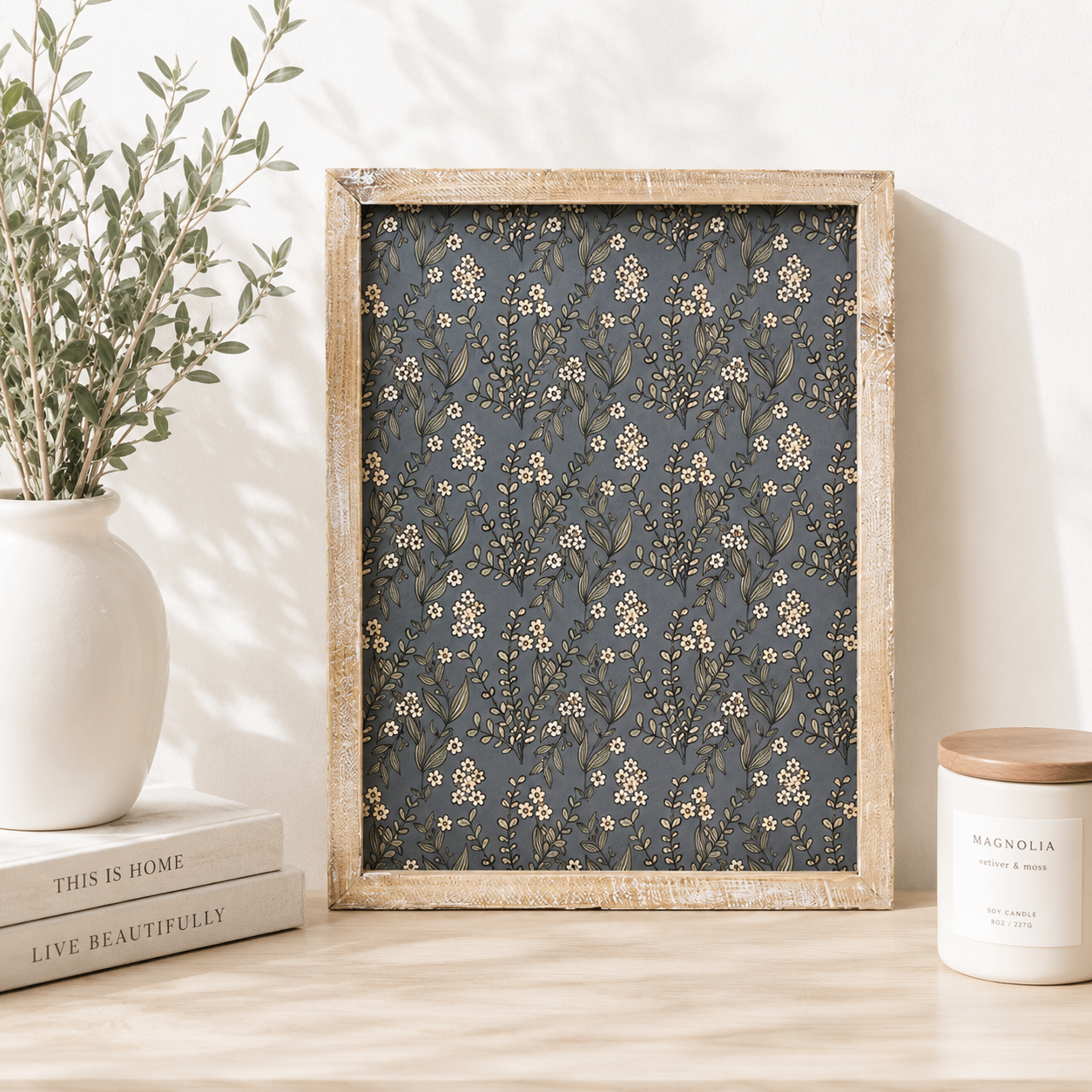 13" x 17" Reversible Wood Frame Sign - Pattern/Marigold | Multicolor