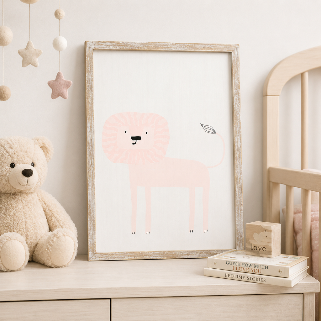 15" x 20" Reversible Wood Frame Sign - Lion/Stars | Multicolor