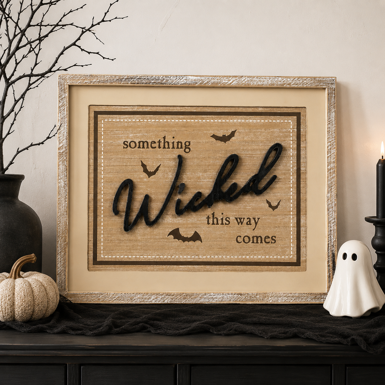 20" x 16" Reversible Wood Frame Sign - Family/Wicked | Multicolor