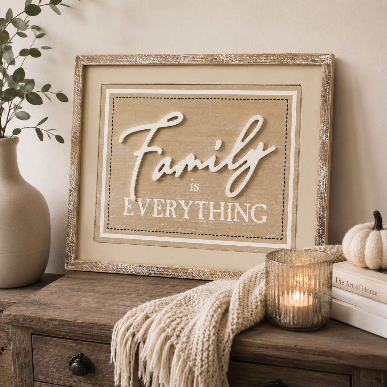 20" x 16" Reversible Wood Frame Sign - Family/Wicked | Multicolor