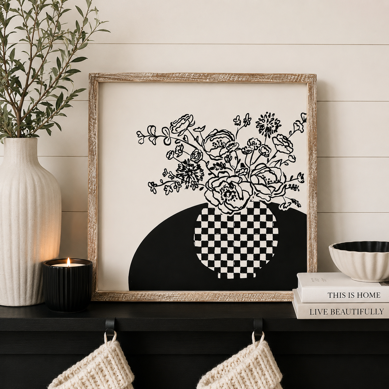 19" Reversible Wood Frame Sign - Gift/Flower | Multicolor