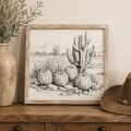 17" Reversible Wood Frame Sign - Cowboy Hat/Cactus | Multicolor | Giddy Up Collection