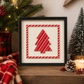 10" Reversible Wood Frame Sign - Tree/Stripe | Multicolor