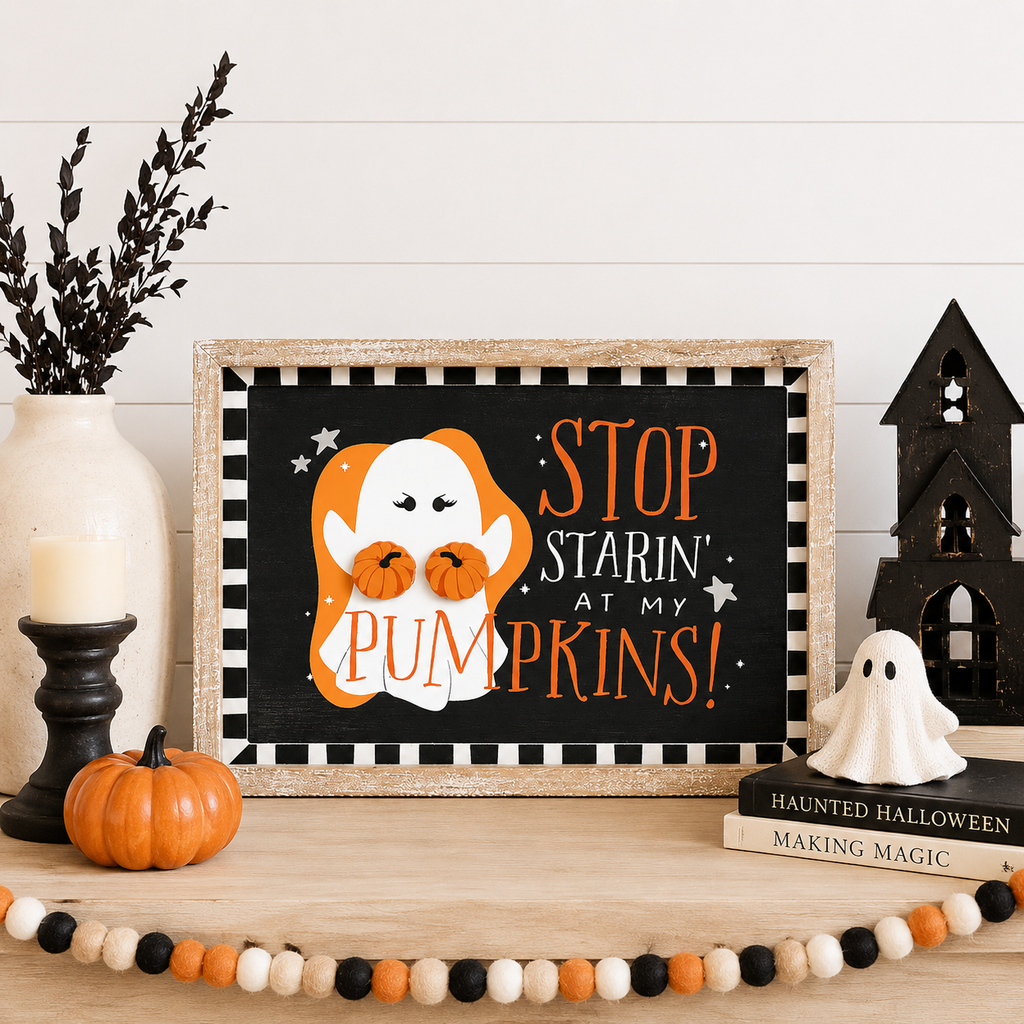 14" x 10" Reversible Wood Frame Sign - Pumpkins/Thanks | Multicolor | Pumpkins and Sweets Collection