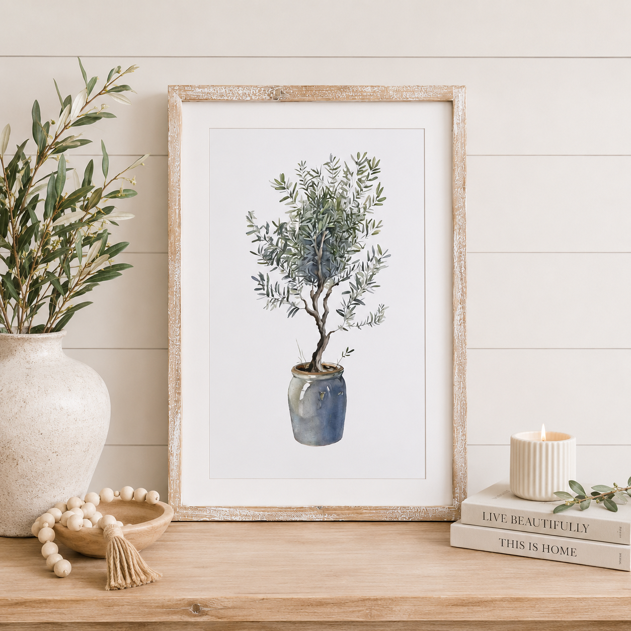 17" x 25" Reversible Wood Frame Sign - Pomegranate/Plant | Multicolor