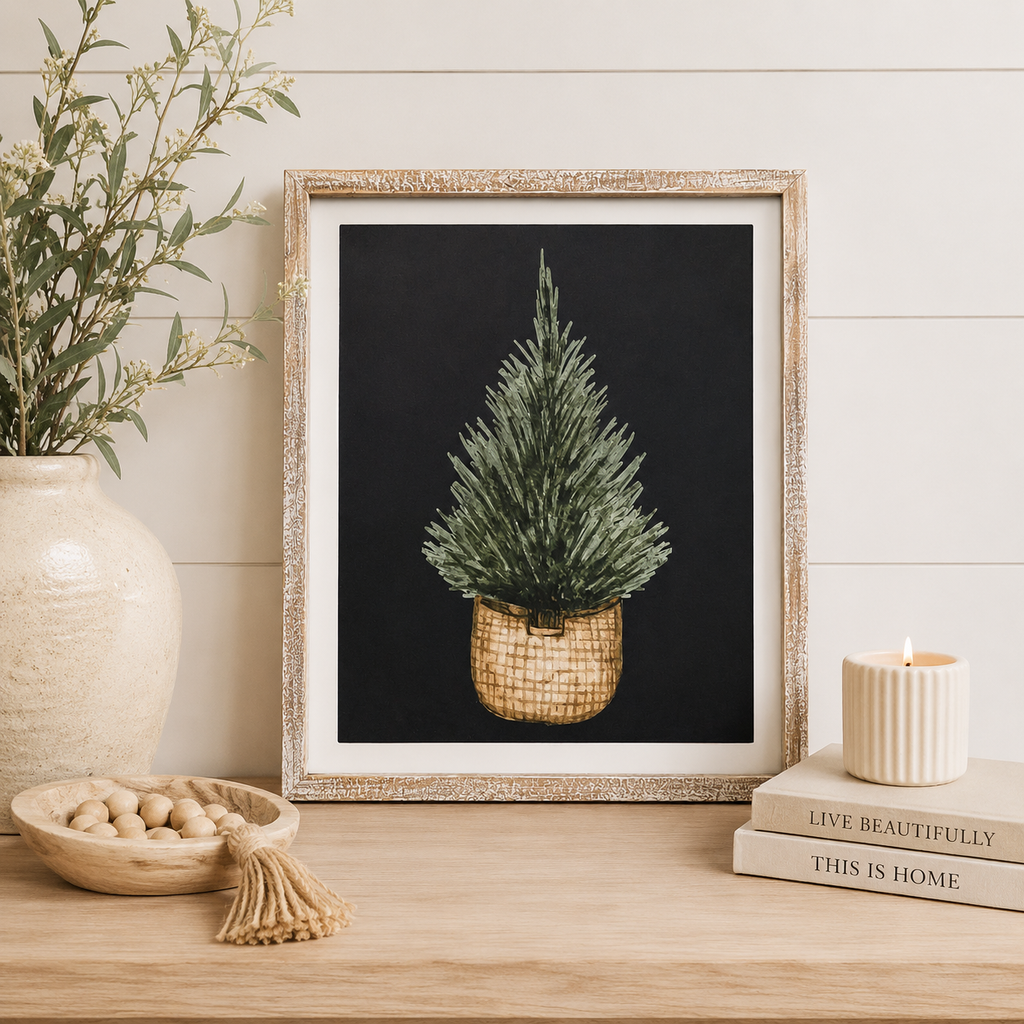 16" x 19" Reversible Wood Frame Sign - Pinetree/Leaves | Multicolor