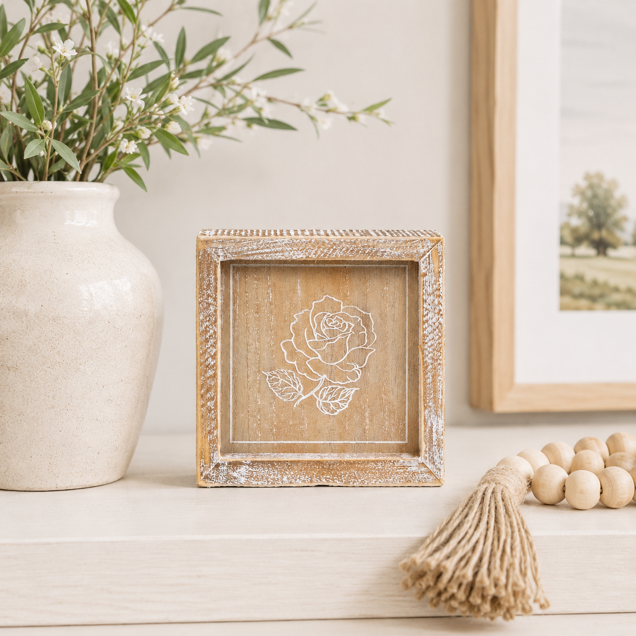 6" Reversible Wood Frame Sign - Best Stepmom Ever/Rose | Neutral | Mother's Day Collection