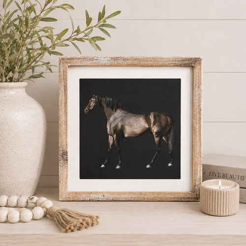 13" Reversible Wood Frame Sign - Horse/Bird | Multicolor