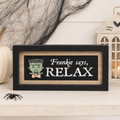 13" x 6" Reversible Wood Frame Sign - Relax/Leaves | Multicolor