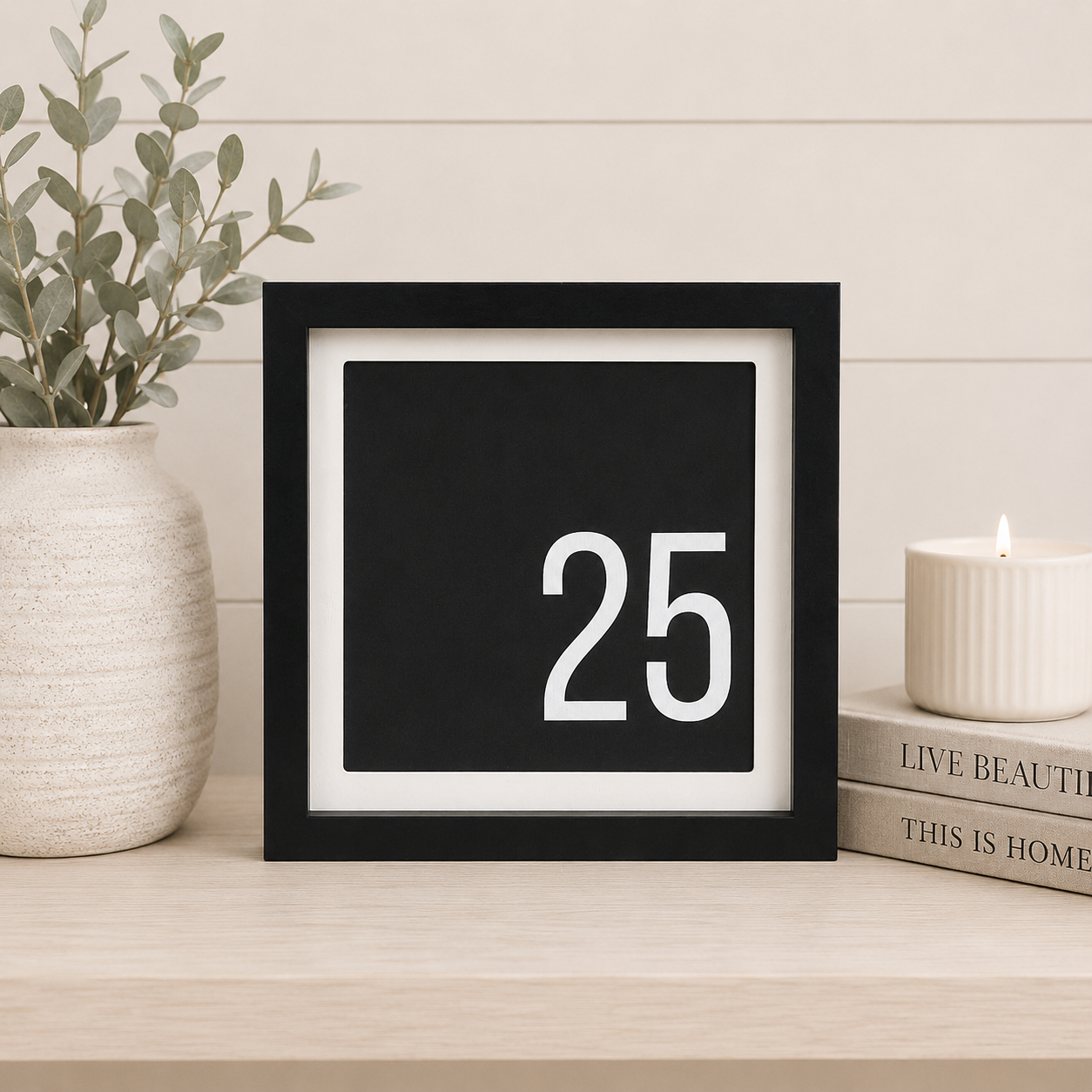 10" Reversible Wood Frame Sign - 25/Ampersand | Black and White