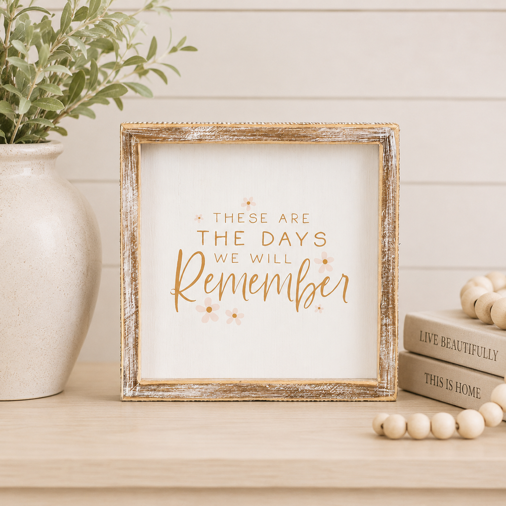 8" Reversible Wood Frame Sign - Remember/Love | Multicolor
