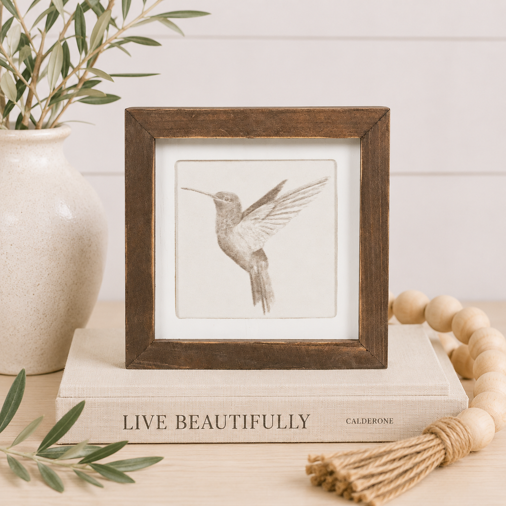 7" Reversible Wood Frame Sign - Bird/Butterfly | Multicolor | Gileadensis Collection