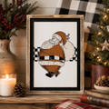 10" x 14" Reversible Wood Frame Sign - Santa/Checkered | Multicolor
