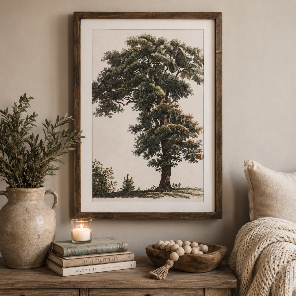 17" x 24" Reversible Wood Frame Sign - Floral/Tree | Multicolor | Gileadensis Collection